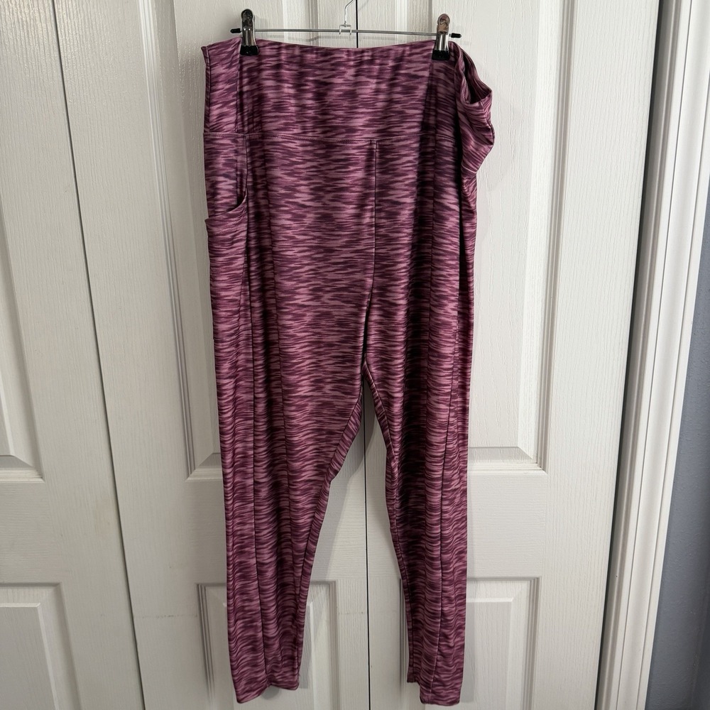 Pro Zone Heather Pink Leggings Women's Size 2XL Active Workout Gym Hike Travel